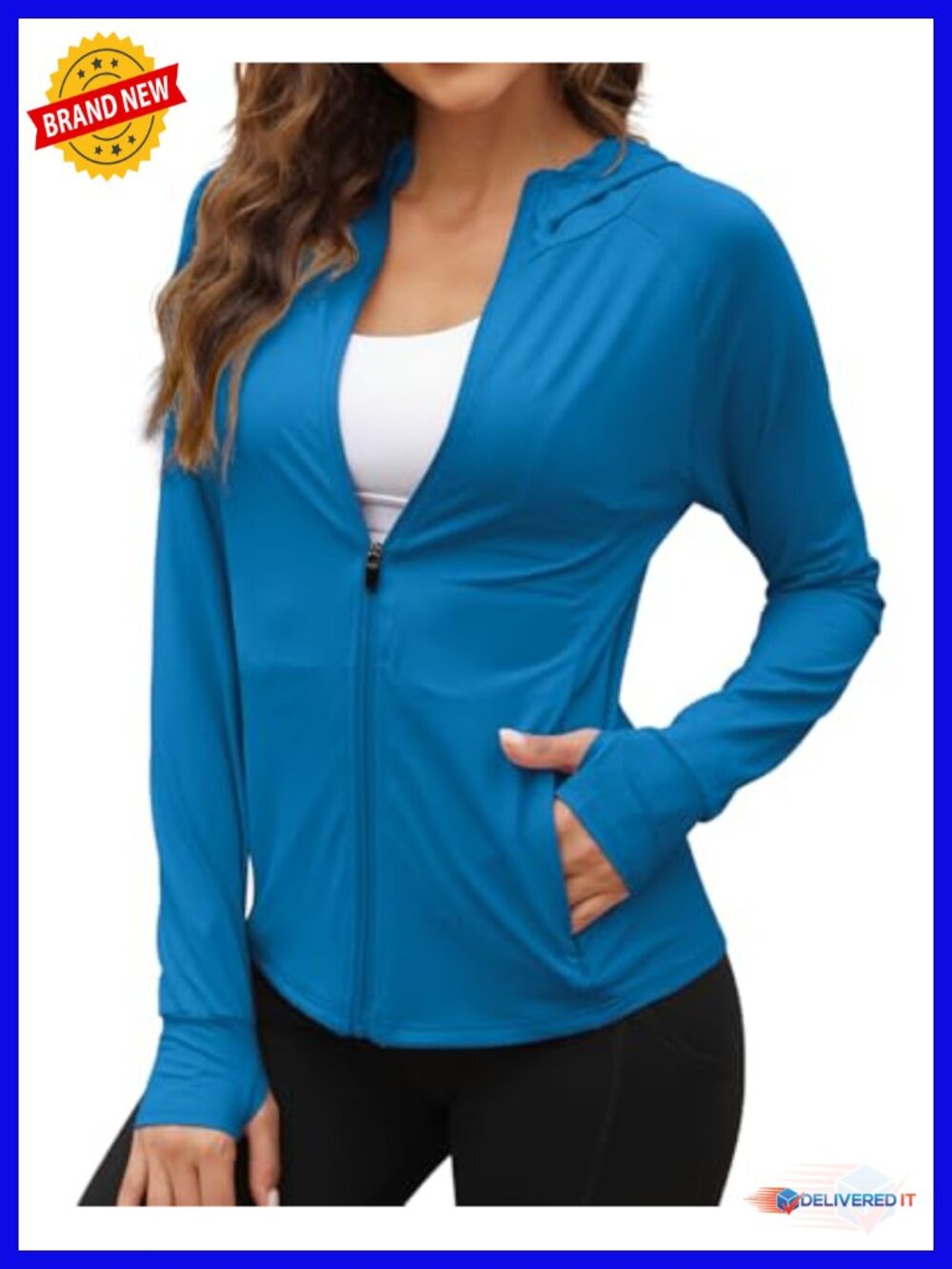 UPF 50+ Sun Protection Jacket Hoodie Athletic Running Shirt